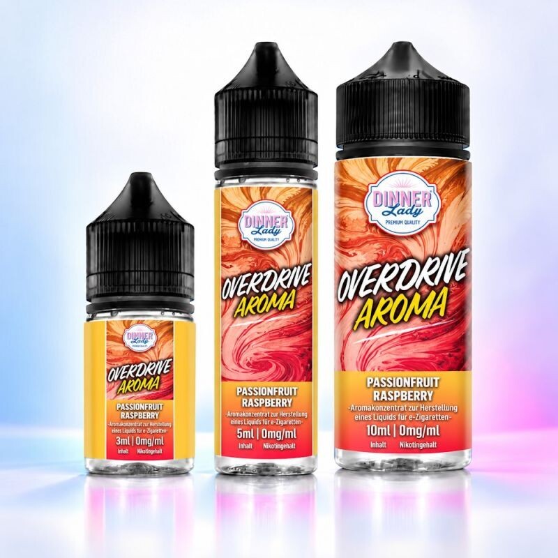 Dinner Lady Overdrive Passionfruit Raspberry Longfill-Aroma in 30 ml, 60 ml und 120 ml Flasche