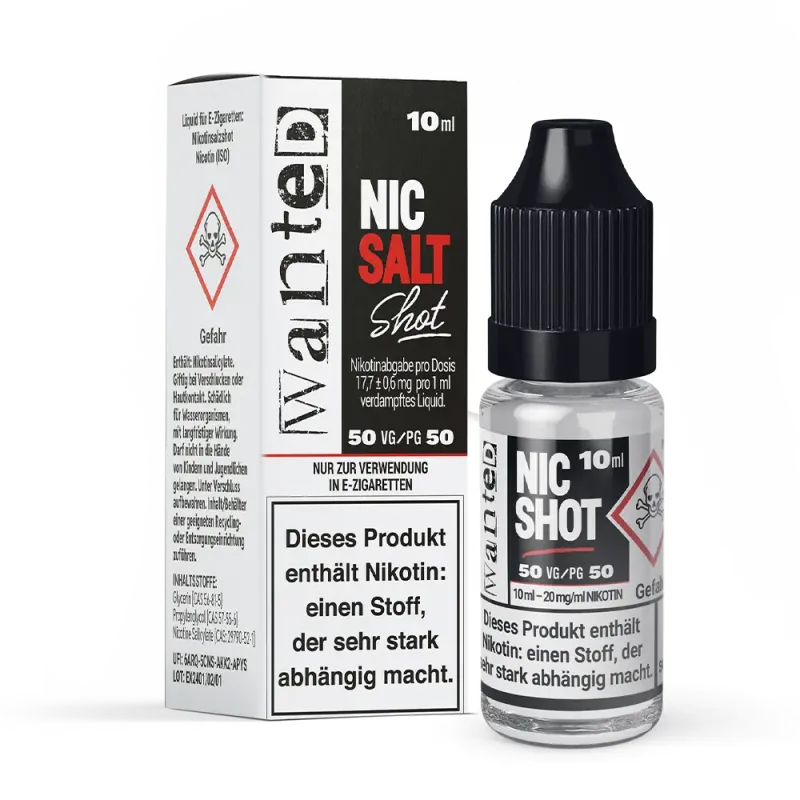 Nikotinsalz Shot - Wanted 20mg 50/50