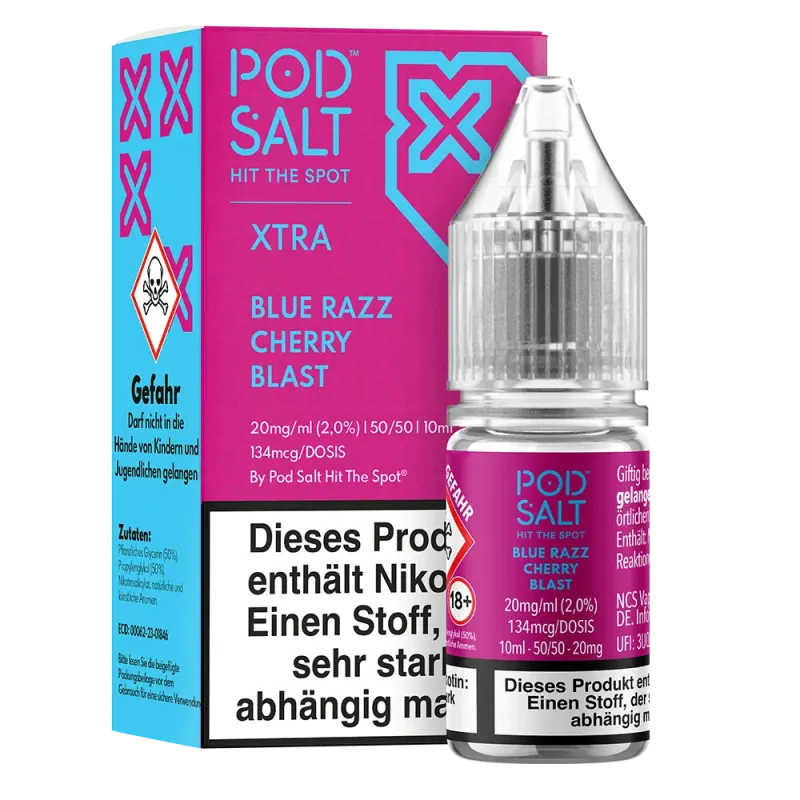 Liquid Blue Razz Cherry Blast - Pod Salt Xtra Nikotinsalz 20mg