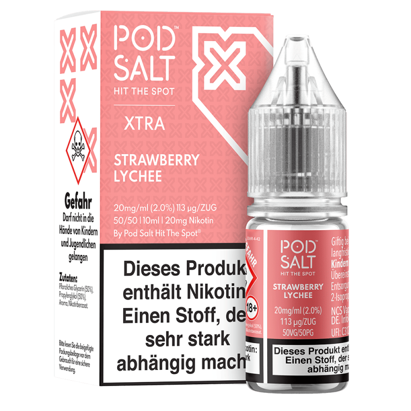 Pod Salt Xtra Nikotinsalz - Strawberry Lychee - Liquid 20mg 10ml