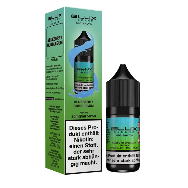 Liquid Blueberry Bubblegum - Elux Nikotinsalz 10mg