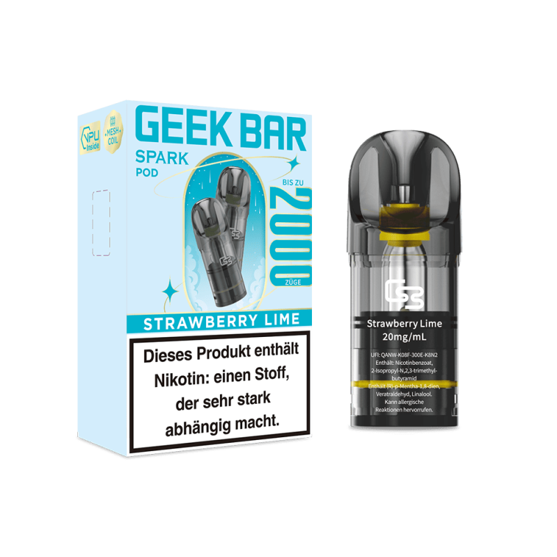 Geek Bar Spark Pod Strawberry Lime 20mg Nikotinsalz (2 ml)