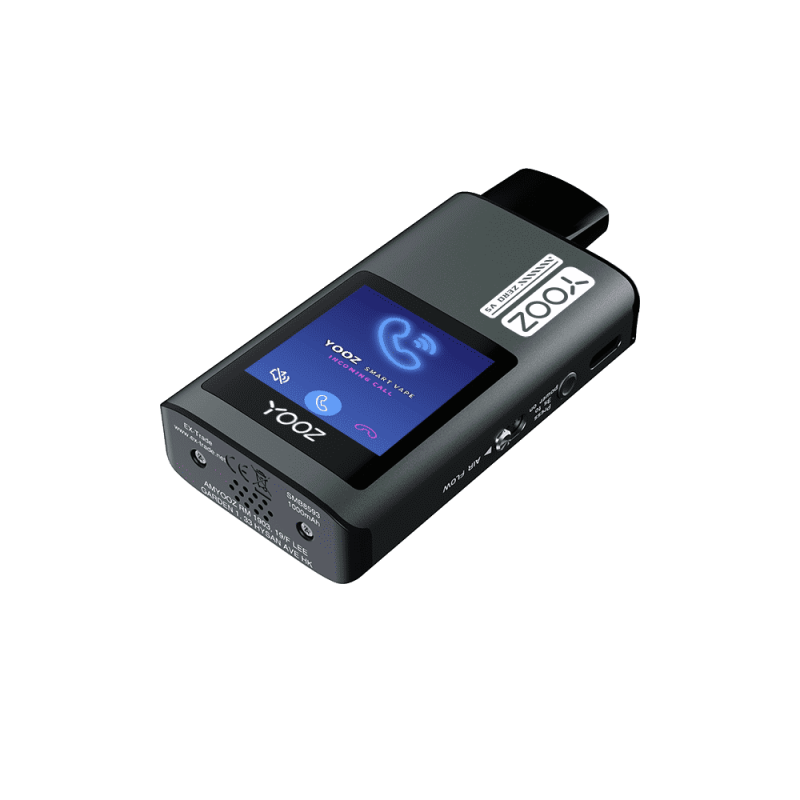 Yooz Zero V5 Kit Black, Ansicht auf das Gerät mit der Display-Seite nach oben