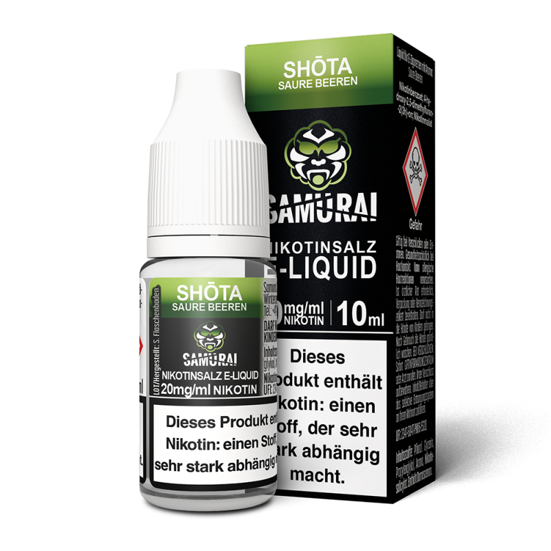 Liquid Shota Saure Beeren - Samurai Nikotinsalz 20mg