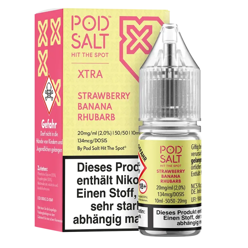 Liquid Strawberry Banana Rhubarb - Pod Salt Xtra Nikotinsalz 20mg