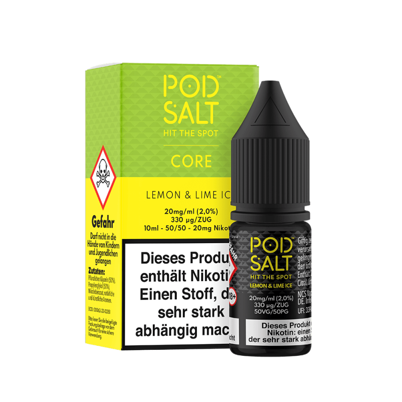 Liquid Lemon & Lime Ice - Pod Salt Core Nikotinsalz 20mg