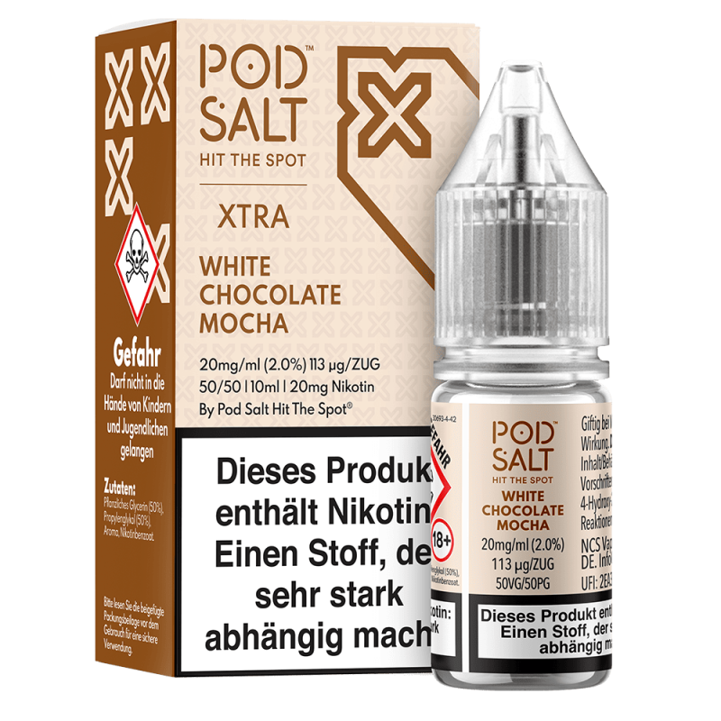 Pod Salt Xtra Nikotinsalz - White Chocolate Mocha - Liquid 20mg 10ml