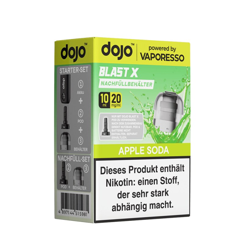 Vaporesso dojo Blast X Einweg Pod - Apple Soda - 20mg Nikotinsalz 10ml