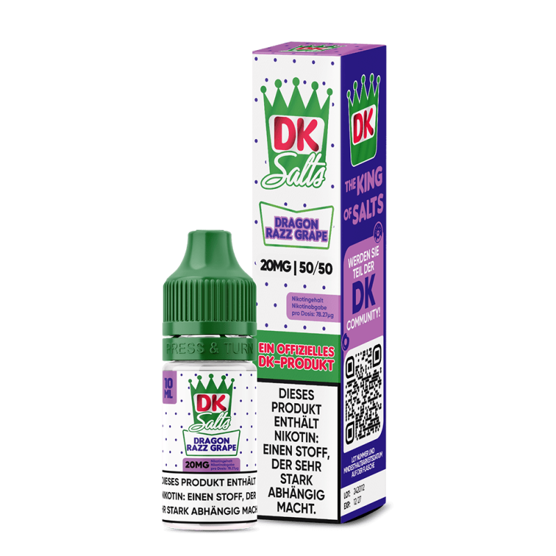DK Salts Nikotinsalz - Dragon Razz Grape - Liquid 20mg 10ml  C