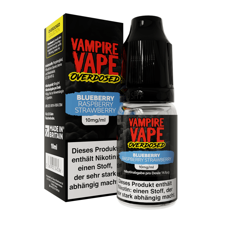Vampire Vape Nikotinsalz - Blueberry Raspberry Strawberry - Liquid 10mg 10ml  C