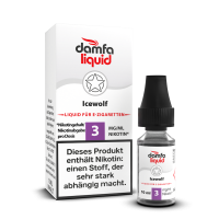 damfaliquid icewolf: 10 ml Liquid für E-Zigaretten, 3 mg/ml Nikotin, Flasche mit Faltschachtel