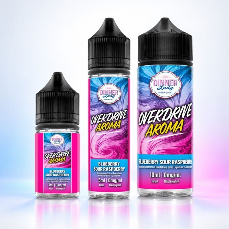 Dinner Lady Overdrive Blueberry Sour Raspberry Longfill-Aroma in 30 ml, 60 ml und 120 ml Flasche