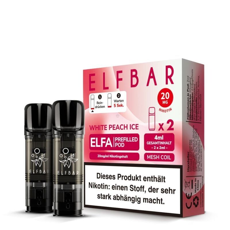 Elfbar Elfa Pods White Peach Ice 20mg Nikotinsalz (2 ml)