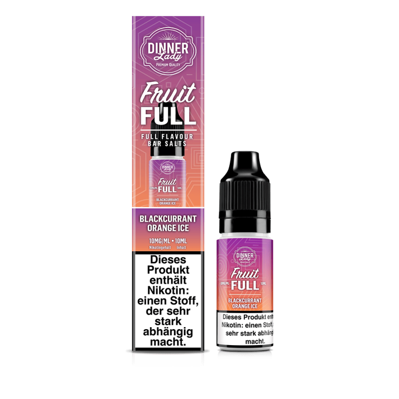 Dinner Lady Fruit Full Nikotinsalz - Blackcurrant Orange Ice - 10ml Liquid 10mg  D