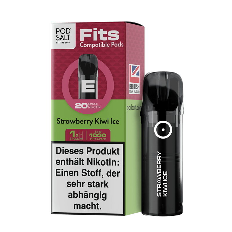 Pod Salt Fits Pods Einweg Pod - Strawberry Kiwi Ice - 20mg Nikotinsalz 2ml