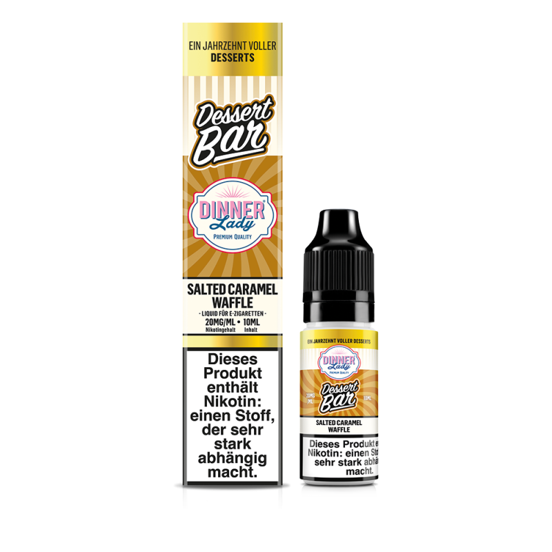 Dinner Lady Nikotinsalz Salted Caramel Waffle 50/50 10ml Liquid 20mg
