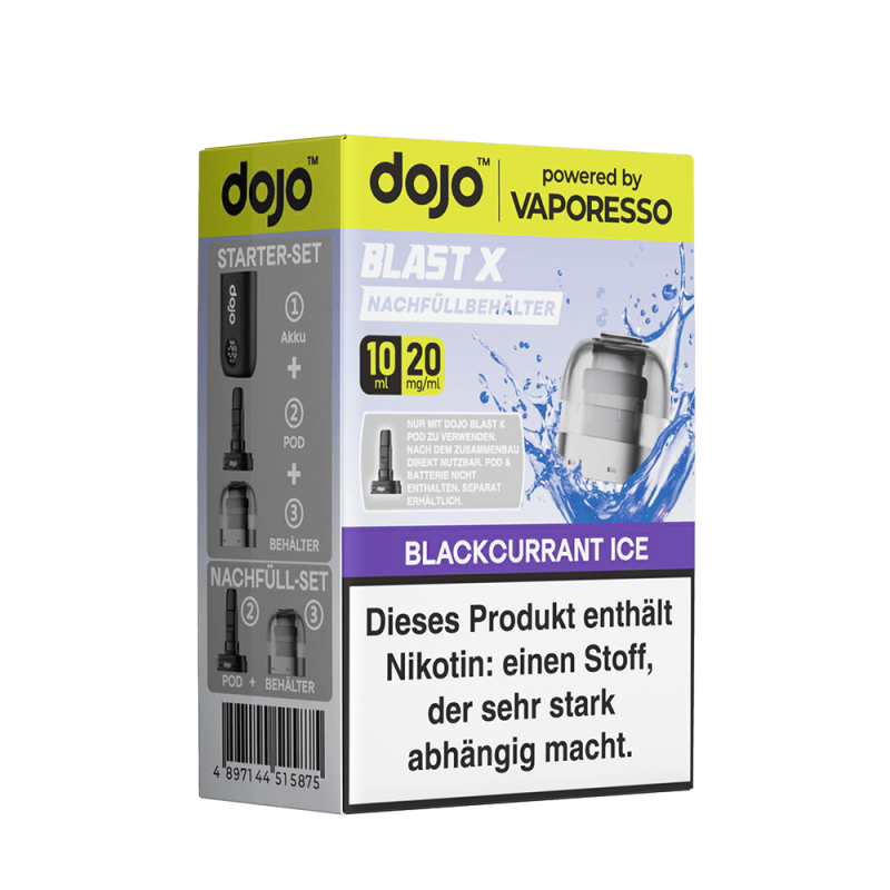 Vaporesso dojo Blast X Einweg Pod - Blackcurrant Ice - 20mg Nikotinsalz 10ml