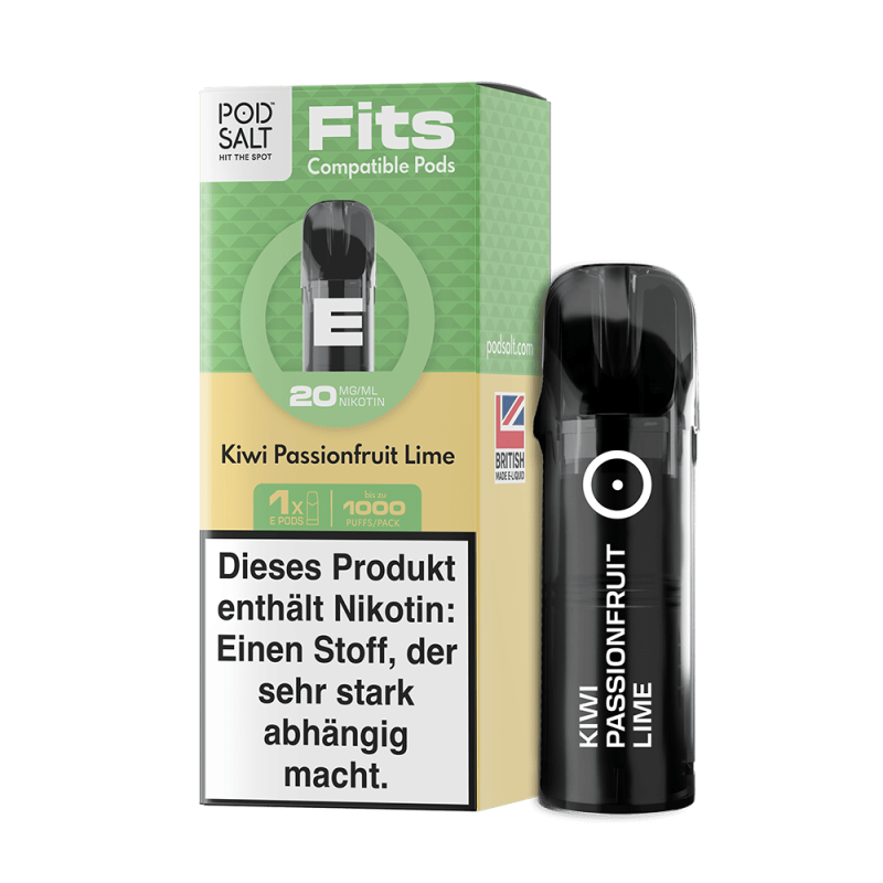 Pod Salt Fits Pods Einweg Pod - Kiwi Passionfruit Lime - 20mg Nikotinsalz 2ml
