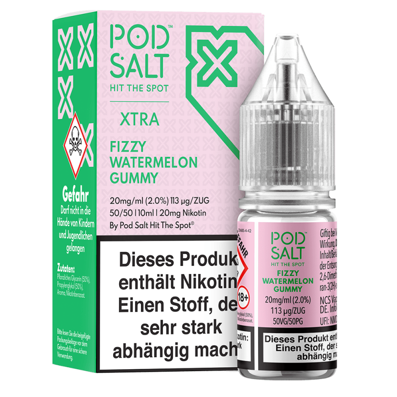 Pod Salt Xtra Nikotinsalz - Fizzy Watermelon Gummy - Liquid 20mg 10ml