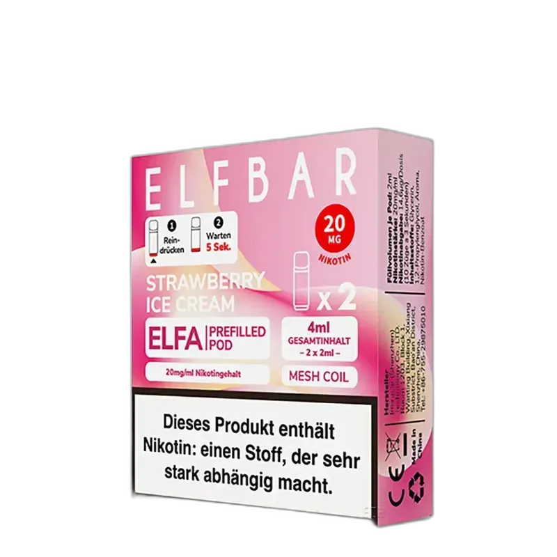 Elfbar - Elfa Pods Strawberry Ice Cream Nikotinsalz 20mg