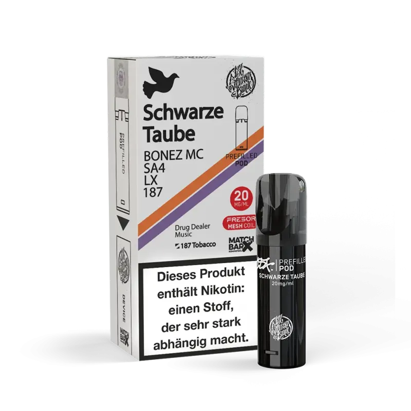 187 Strassenbande - Schwarze Taube - E-Shisha Pod 20mg Nikotinsalz