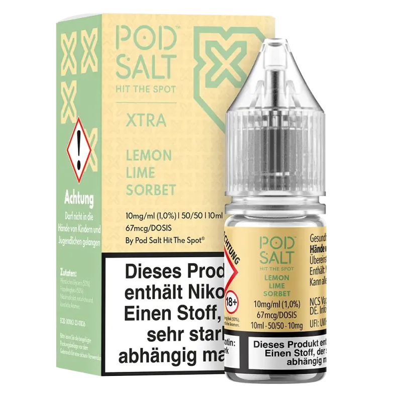 Liquid Lemon Lime Sorbet - Pod Salt Xtra Nikotinsalz 10mg